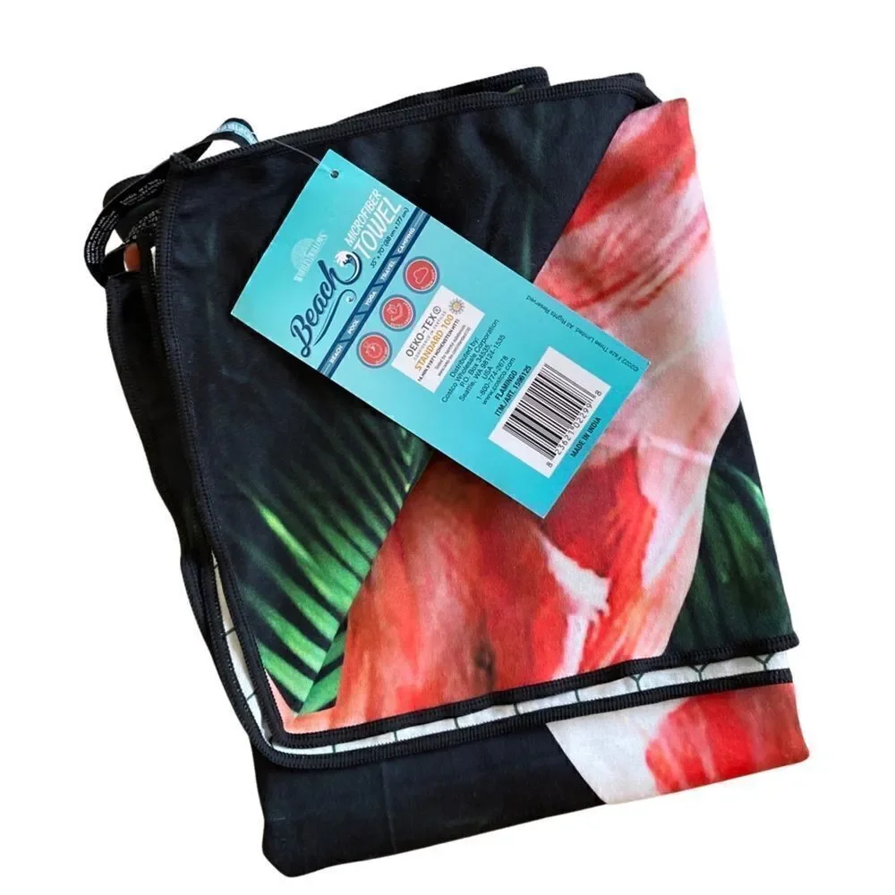 Whitley Willows Microfiber Flamingo Printed Beach Towel - NWT